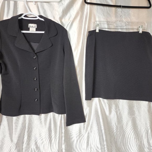 Pre-owned G.A.S. Black Jacket and Mini Skirt Set sz 13 Great Condition and CUTE - Picture 1 of 10